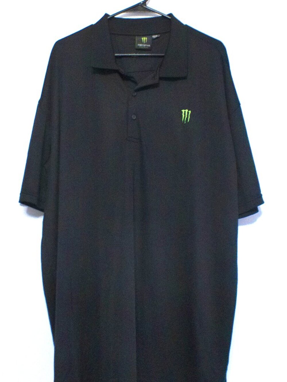 Monster Energy Black Polo Shirt Men’s XXXL Green Logo Short Sleeve Collared